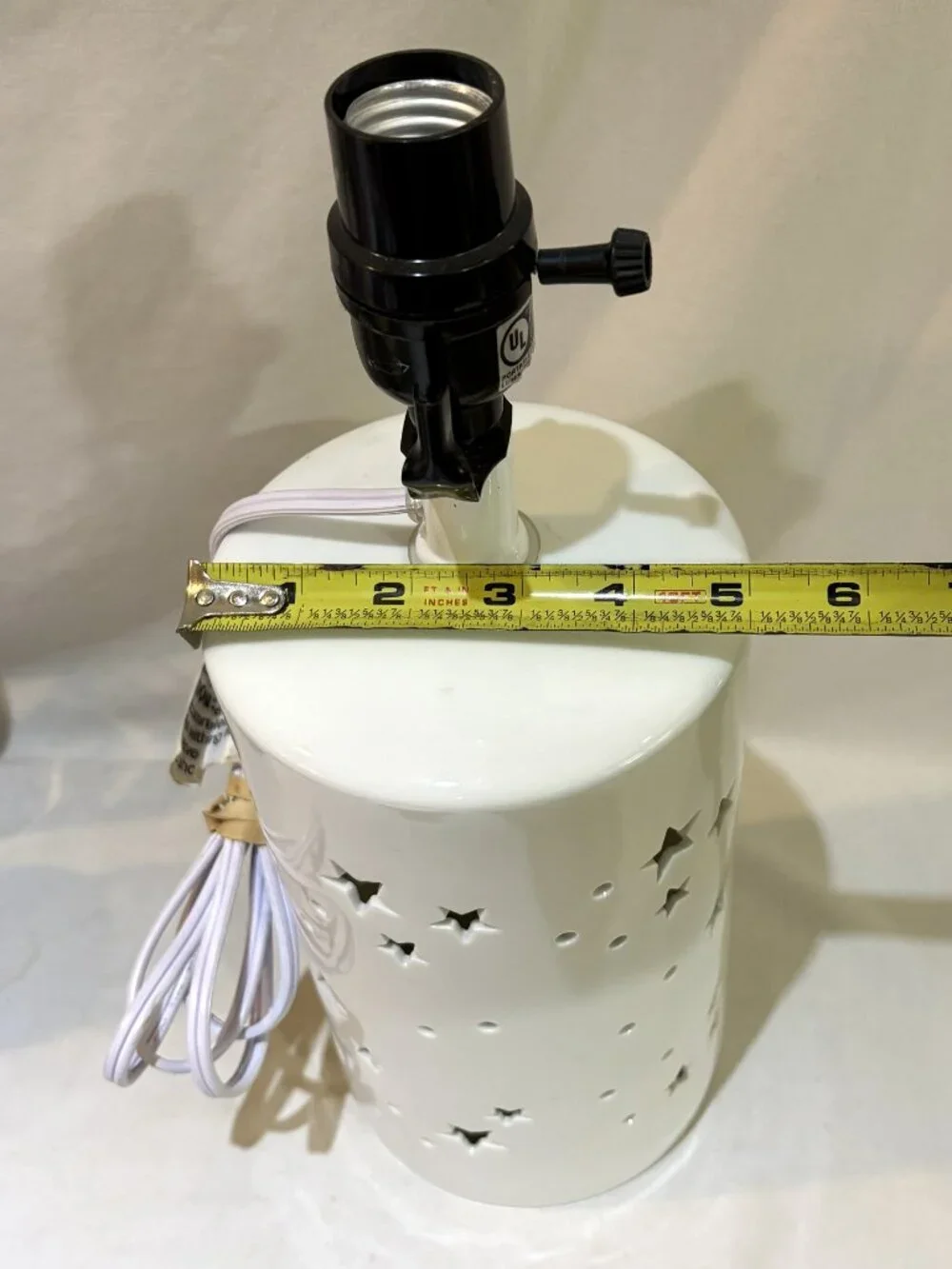 White Porcelain Starry Sky Cut-out Nightstand Lamp Nursery Night Light